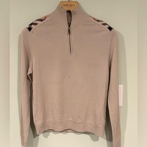 Burberry Check 100% Extra Fine Marino wool half-zip